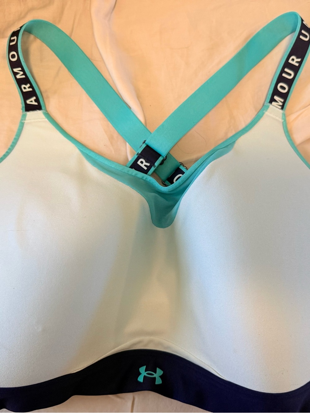 Under Armour Mint & Teal Crossback Sports Bra
